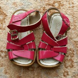 Hot Pink Leather Salt Water Sandals